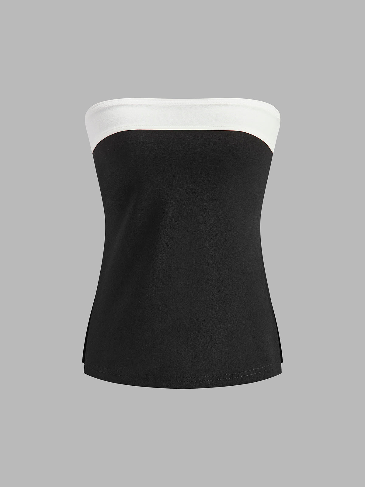 Canlı Renkli Blok Strapless Korse, Split Tasarımlı